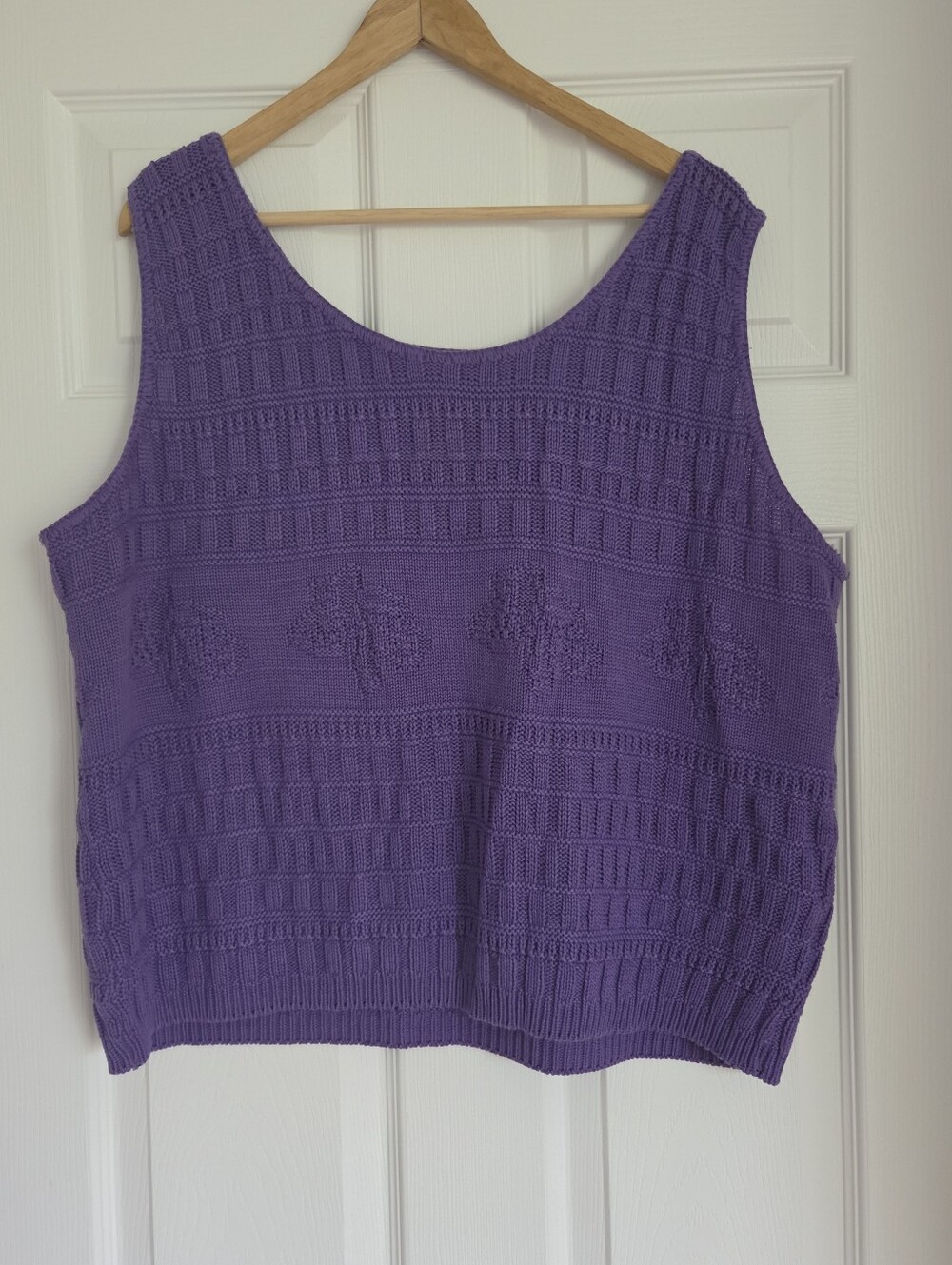 Purple Handmade Knit Tank Top/Sweater Vest - Plus Size